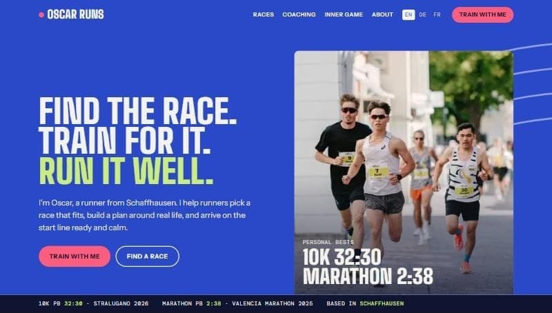 The Oscar Runs homepage